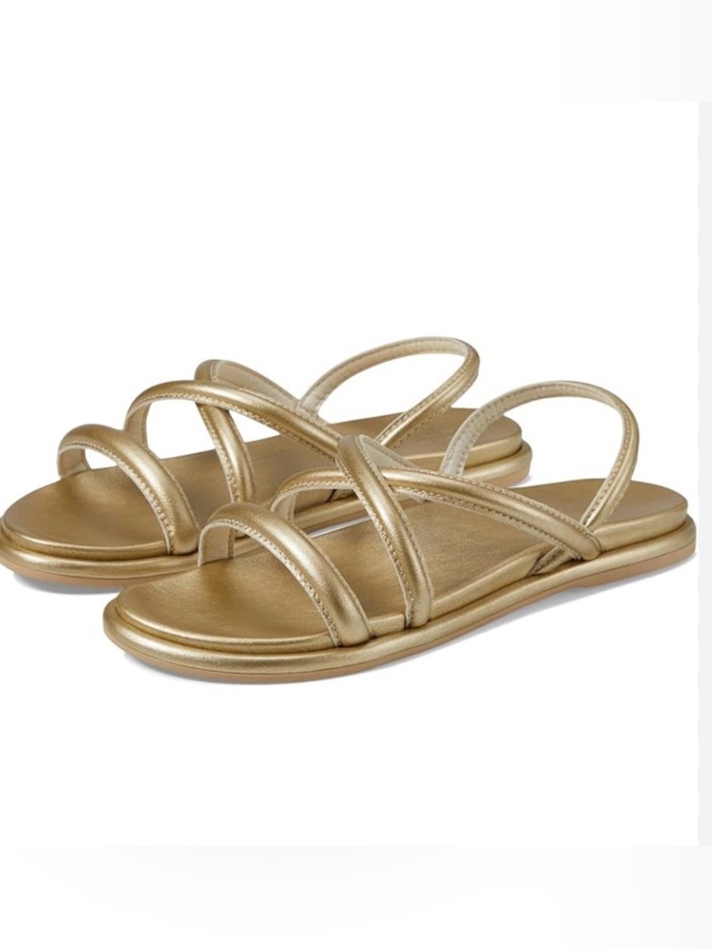 OluKai Women's Metallic Gold Multi-Strap Slide Sandals
